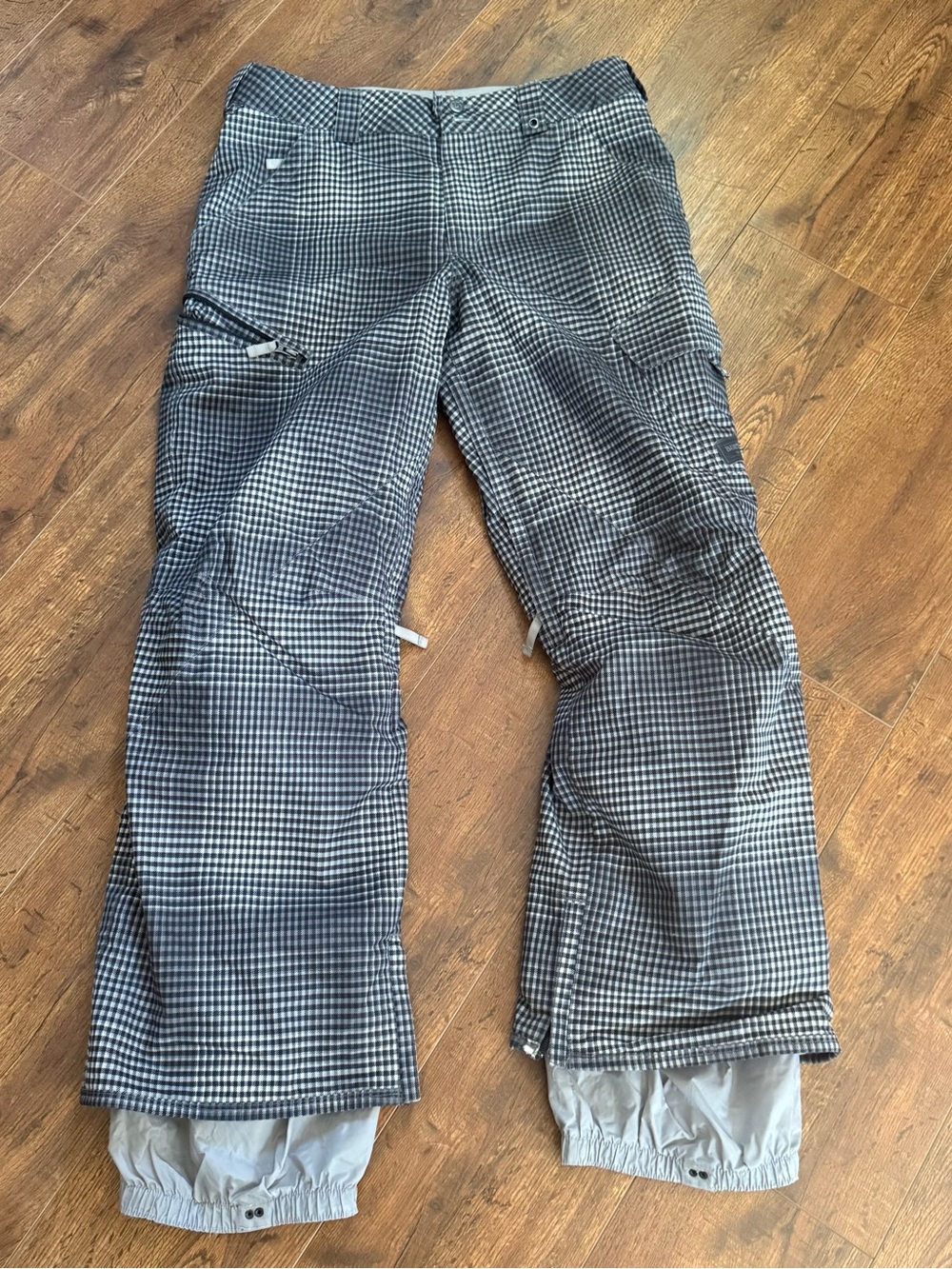 Burton Men's Black & White Gingham Snowboarding Snow Ski Pants Medium